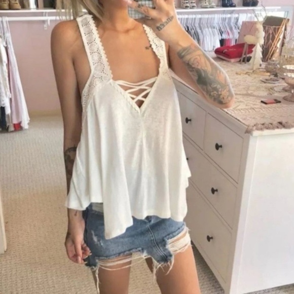 Forever 21 Tops - Forever 21 White Crochet Tank Top V Boho Forever 21 Tops - Forever 21 White Crochet Tank Top V Boho
